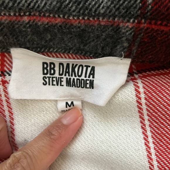 Bb Dakota Steve Madden Plaid Top Size M - Picture 3 of 5
